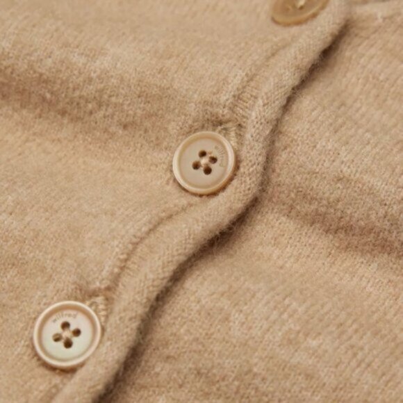 WILFRED Santorini Cardigan Sweater Wool Cashmere Knit Gold Camel XS Aritzia - Picture 5 of 14